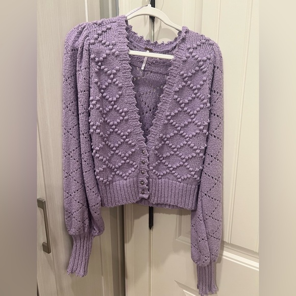 NWT- Free People Women's Polly Bobble Crop Cardigan - Picture 3 of 8